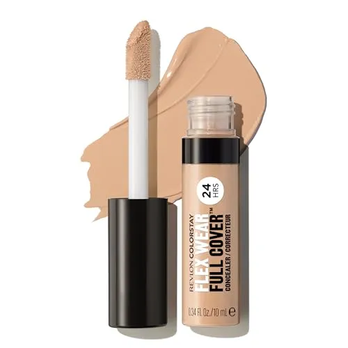 REVLON ColorStay Flex Wear Full Cover Concealer 100% langanhaltende Abdeckung mit Hyaluronsäure und Vitamin E, Farbton Light Medium, 10 ml