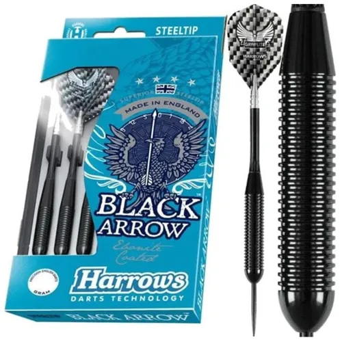 Harrows Darts Black Arrow Brass Ringed 24g (Steel Dart) Dartpfeil NEU