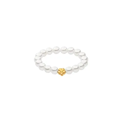 Purelei® Shiny Bloom Ring - Eleganter Wasserfester Damenring mit Muschelperlen - Ringe für Damen, wasserfest und elastisch, ideal für individuelle Styles und als Geschenk für besondere Anlässe.