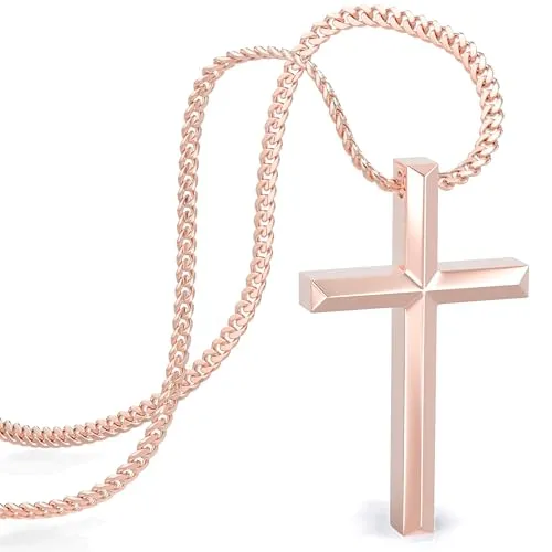 SERASAR Rosegold Kette für Damen mit Kreuz-Anhänger von SERASAR