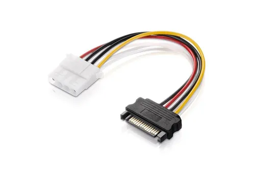 conecto Netzteil-Adapter-Kabel 15-polig SATA-Anschluss auf 4-polig IDE schwarz Computer-Kabel