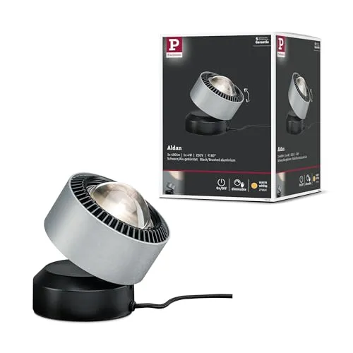 Paulmann 79718 LED Tischleuchte Aldan - dimmbar, 1x3,5 Watt, warmweiß 2700 K, stilvolles Design mit Stoffkabel