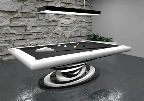 Billardtisch Pooltisch 7FT - Spieltisch für Freizeitspaß - Ideal für gesellige Abende: 7 Fuß Billardtisch in elegantem Weiß, Maße 234 x 135 x 85 cm. Perfekt für Spaß und Unterhaltung mit Freunden und Familie.