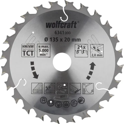wolfcraft 6341000 Kreissägeblatt für Akku-Handkreissägen von wolfcraft