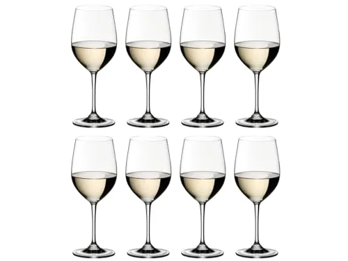RIEDEL Weißweinglas-Set 8-teilig - Hochwertige Kristallgläser für Weißweine wie Chardonnay und Viognier, perfekt abgestimmt auf Aromen und Geschmack. Spülmaschinenfest und ideal für Weingenuss.