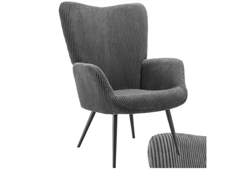 tectake® Skandinavischer Stil Ohrensessel - Hygge Loungesessel in Anthrazit/Schwarz - Ohren- & Armlehnensessel: Gemütlicher Sessel mit ergonomischer Form, hochdichter Schaumstofffüllung und stilvollem Design – perfekt für Wohnzimmer, Schlafzimmer oder Kinderzimmer.