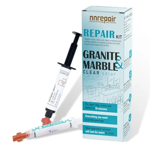 Granit-Reparaturset (klar/transparent) | Einfache Selbstreparatur für Granit und Fliesen