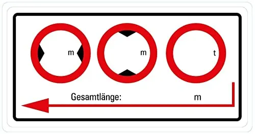 Aufkleber Hinweis Fahrzeug Länge Breite Höhe leer, individuell beschriftbar Schild Folie | individuelle Größe | Made in Germany