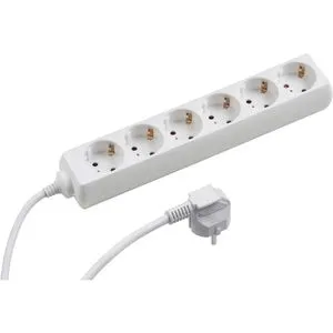 Meister Steckdosenleiste 6-fach - 5 m Kabel - weiß - Kunststoffleitung - IP20 Innenbereich / Steckerleiste / Mehrfachsteckdose / Tischsteckdose / Tido 6-fach / 7430040