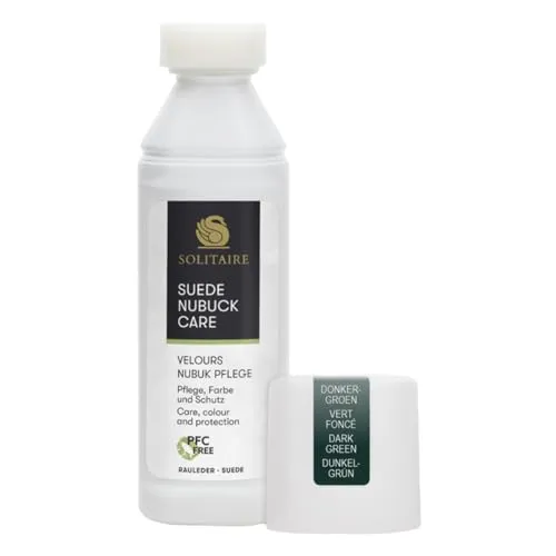 SOLITAIRE Suede Nubuck Stick, 75 ml, Farbe Dunkelgrün Pflege und Imprägnierung für Veloursleder, Nubukleder, Wildleder, 80. Grams 75. ml
