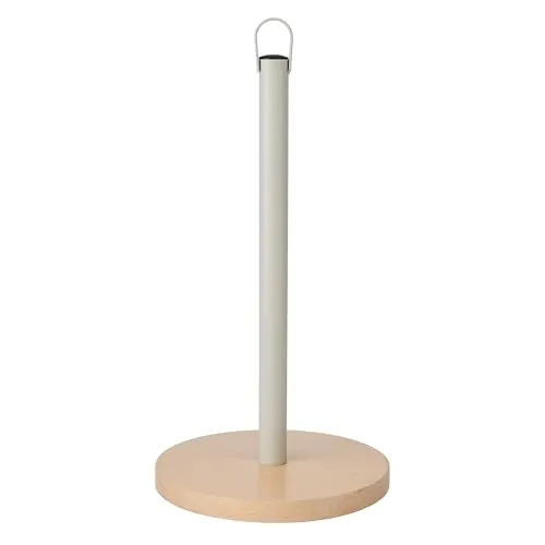 KitchenCraft Idilica Küchenrollenhalter mit Sockel aus FSC-Buchenholz, runder freistehender Papierhandtuchhalter für die Küchenarbeitsplatte, passend für Standard-Küchenrollen, 31,5cm