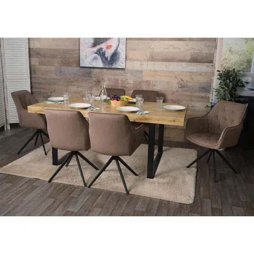 6er-Set Esszimmerstuhl MCW-L80 in braun von MCW