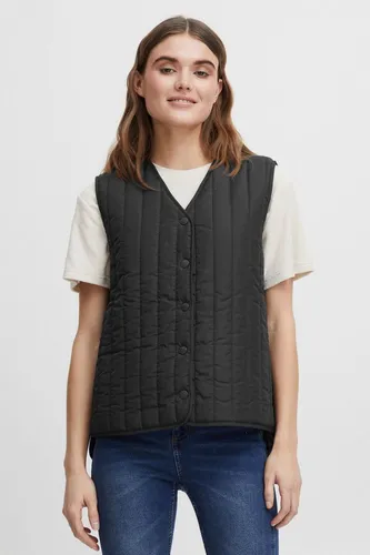 OXMO OXSadget Damen Steppweste - Damen-Weste mit Druckknöpfen und V-Ausschnitt, leicht gefüttert für optimalen Tragekomfort, perfekt für Outdoor-Aktivitäten und stylische Layering-Looks.