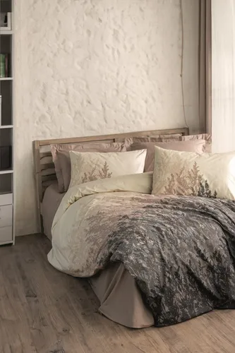 Ranforce Super King Bettwäsche Set 100% Baumwolle - Hochwertiges Bettwäsche-Set aus 100% Baumwolle, maschinenwaschbar bei 30 °C, ideal für eine angenehme Nachtruhe. Größe: 260 x 220 cm, Farbe: Beige.