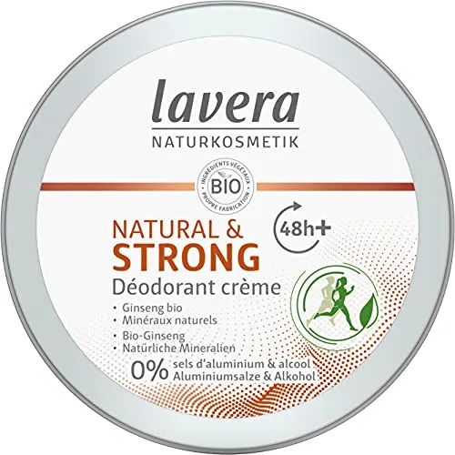 lavera Natural & Strong Deo Creme, Bio Ginseng & Natürliche Mineralien, 48 Stunden zuverlässiger Deo-Schutz, Ohne Aluminiumsalze & Alkohol, gegen Schweißgeruch, Vegan, Bio (1x50ml)