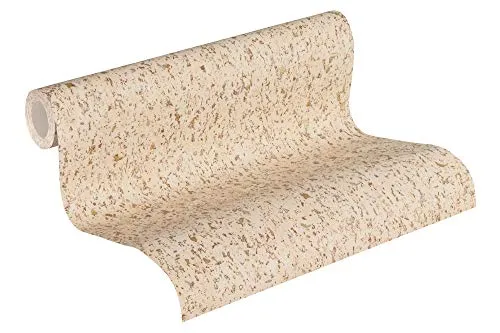 A.S. Création Vliestapete Neue Bude 2.0 Edition 2 Tapete Used Glam in Kork Optik 10,05 m x 0,53 m creme metallic braun Made in Germany 373898 37389-8