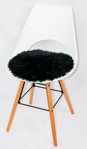 HEITMANN Lammfell Sitzkissen rund 45 cm (schwarz) in schwarz von Heitmann Felle