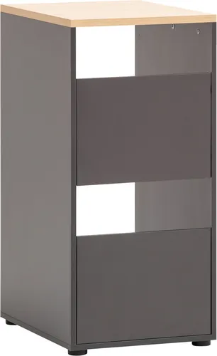 Wäscheschrank STOBY-80 in Anthrazit und Eiche für Hauswirtschaftsräume - Stylischer Wäscheschrank in Anthrazit mit Eiche, ideal für Ordnung im Badezimmer oder der Waschküche. Mit praktischen Einwurfschächten für müheloses Sortieren – perfekt für den täglichen Einsatz!