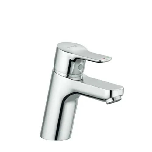 Kludi Waschtisch-Einhandmischer 70 PURE&EASY - Bad- & Duscharmaturen mit geschlossenen Hebel, Keramik-Kartusche und Heißwasserbegrenzung für effizienten Wasserverbrauch (7 l/min bei 3 bar). Ideal für moderne Badezimmer.
