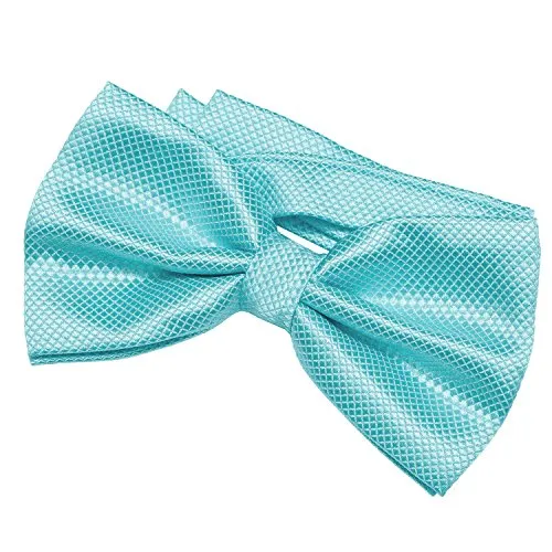 DonDon Herren Fliege 12 x 6 cm gebunden mit Hakenverschluss und größenverstellbar für besondere Anlässe türkis