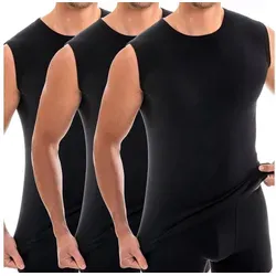 HERMKO Achseltop 3040 3er Pack Herren Tank Top in schwarz von HERMKO