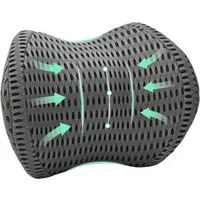 vidaXL Nackenstützkissen mit Kissen Grau 31 x 22 x 13 cm 4D Mesh 42012711