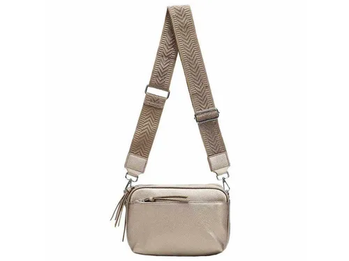 ITALYSHOP24 Schultertasche Damen Umhängetasche Brusttasche Cross Over Body Bag Handy Clutch (Spar-Set Clutch-Tasche mit einem breitem Muster Stoffgurt/Umhängeband, Leder Optik), viele Fächer, Freizeit Damentasche Reise Leder Optik Kosmetiktasche