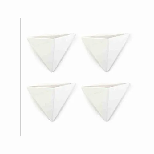 Luftbefeuchter 4-teiliges Set aus Keramik GEOMETRICAL flach zur Befestigung am Heizkörper Heizung Wasserverdunster Diffuser Wandvase a1676