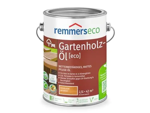 REMMERS ECO DOUGLASIEN-OEL - 2.5 LTR (DOUGLASIE) - Holzöle für nachhaltigen Schutz, wasseremulgierendes Öl für eine matte Oberfläche und lange Haltbarkeit, ideal für Terrassen und Gartenmöbel.