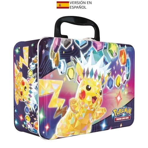 Pokémon Sammelkartenspiel Koffer (3 holografische Promo-Karten, 6 Booster-Packs, 1 Terapagos Münze, 4 Aufkleberbögen, 1 Minialbum, Metallkoffer)