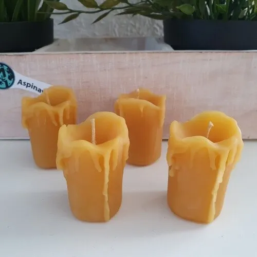Bienenwachskerze 4er Set Schmelzende Kerzen - Kerze aus Bienenwachs