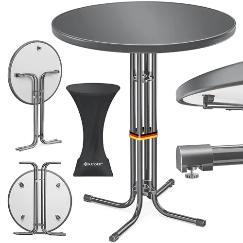 KESSER® Klappbarer Stehtisch Ø60cm rund für Garten und Events