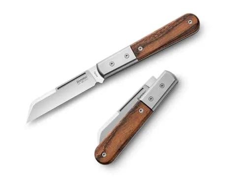 LionSteel Taschenmesser Dom Barlow Santos mit Klinge aus Edelstahl und Griff Holz und Metall in der Farbe Braun, Klingenlänge 7,2 cm, 01LS247