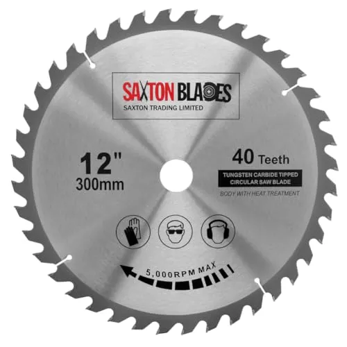 Saxton TCT Kreissägeblatt, 300 mm x 30 mm, 40 Zähne, für Bosch, Makita etc.