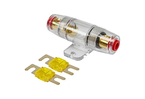 tomzz Audio Kfz-Sicherungshalter Mini ANL Sicherungshalter transparent für Kabel bis 25qmm + 2 x 150A S