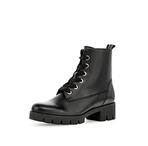 Gabor Damen Combat Boots - Stiefeletten mit Warmfutter - Wanderschuhe mit weichem Glattleder und Weblamm-Innenmaterial für optimalen Komfort. Ideal für den Übergang, mit Wechselfußbett und praktischem Reißverschluss.