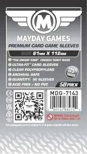 MayDay 61 x 112 Dwarf King French Tarot Premium Card Sleeves Board Game - Brettspiel Hüllen 50