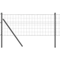 vidaXL Zaun mit Pfosten Grau 0,4 x 10 m Stahl - Gartenzäune, stabil und wetterbeständig – ideal für eine sichere Abgrenzung von Garten oder Terrasse, einfach zu montieren und pflegeleicht.