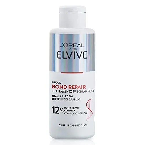 L'Oréal Paris Elvive Bond Repair Pre-Shampoo, stärkend, für geschädigtes Haar, stellt die inneren Bindungen des Haares wieder her, mit Zitronensäure, 200 ml