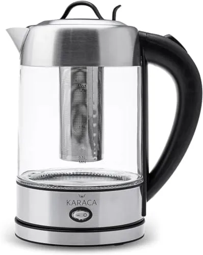 Karaca Wasser-Teekocher Glas Kräutertee-Kocher mit LED-Beleuchtung