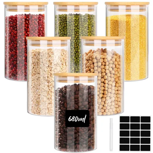 Vorratsgläser mit Deckel, 6stk. 680ml Aufbewahrungsgläser mit Deckel, Vorrats...