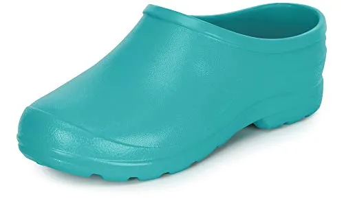 Ladeheid Gartenschuhe Damen und Herren leichte Eva Clogs Bequeme Hausschuhe & Gartenclogs LADW001 (Türkis 6706, 43 EU)