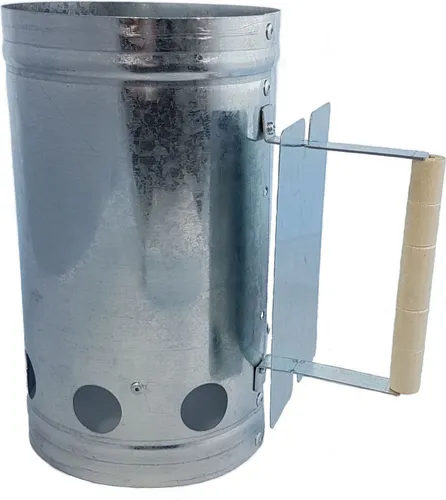 Kohleanzünder Metall mit HOLZGRIFF