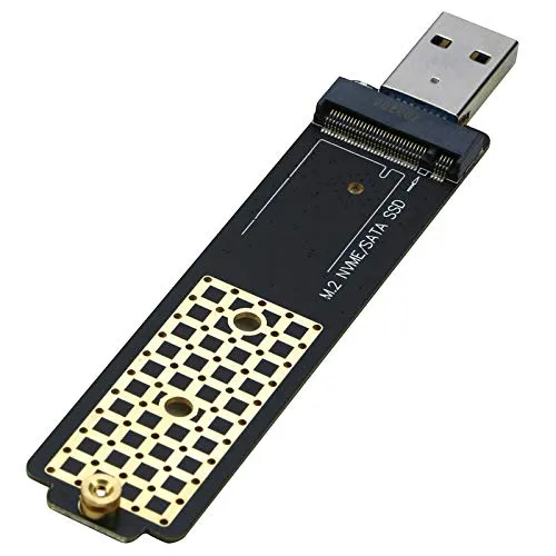 M.2 auf USB Adapter, RIITOP M2 NVMe SSD auf USB 3.1 Kartenleser Kompatibel mit NVMe (PCI-e) & B+M Key (SATA) SSD