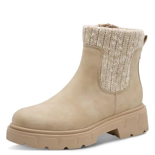 Marco Tozzi Stiefel in Beige, Größe 39 - Wanderschuhe aus pflegeleichtem Kunstleder, mit weichem Textilfutter und modischer Laufsohle. Ideal für jeden Tag und perfekten Tragekomfort dank Reißverschluss und Softfußbett.