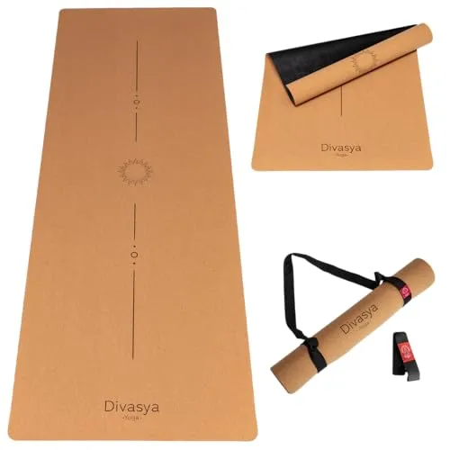 DIVASYA Premium Yogamatte Kork – Rutschfest & Nachhaltig - Erlebe die Vorteile der DIVASYA Yogamatte aus natürlichem Kork und Kautschuk. Mit rutschfester Oberfläche und hoher Dämpfung für optimalen Komfort bei Yoga-Übungen. Ideal für umweltbewusste Praktizierende.
