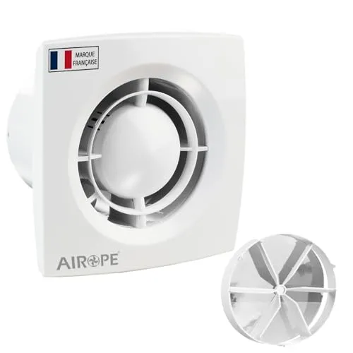 Airope -AC- 100 mm Ventilator, Abluftventilator mit Rückschlagklappe, VMC, geringer Energieverbrauch, für Badezimmer, Küche, Büro, WC, leise
