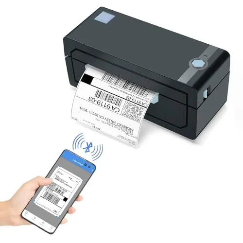 JADENS Bluetooth Thermodrucker für Versandetiketten, 4x6 (10x15 cm) – Kabelloser Etikettendrucker für E-Commerce