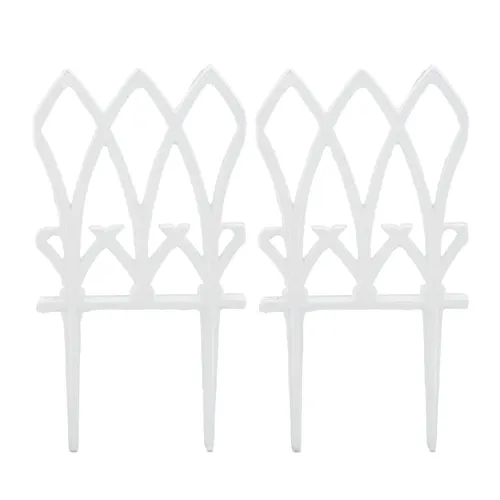 Beetzaun 2er Set Rasenkante Rabattenzaun Beeteinfassung Gartenpalisade Dekozaun