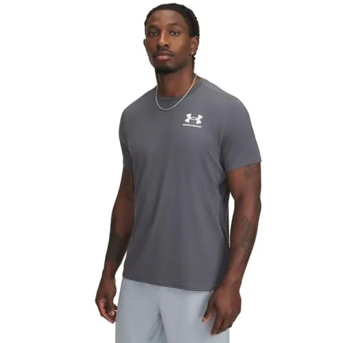 Under Armour Herren HeatGear Fitted Short Sleeve T-Shirt, Castlerock/Weiß, L EU - Trainingsbekleidung mit ergonomischem Design für optimalen Tragekomfort. Hält verschiedenen Wetterbedingungen stand und ist ideal für Sport und Freizeit.